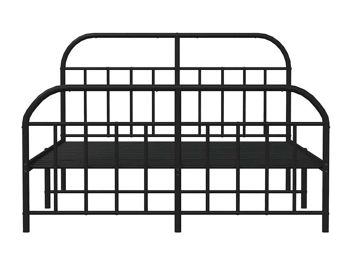 Lit double | Lit adulte | Cadre de lit métal avec pied de lit noir 135x190cm