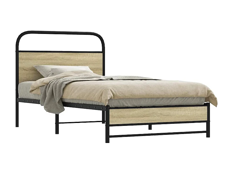 Letto per adulti | Letto singolo | Giroletto senza Materasso Rovere Sonoma 100x190cm in Truciolato