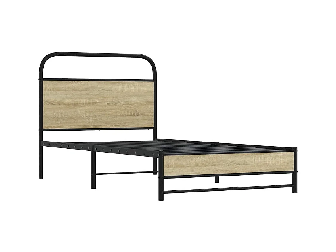 Letto per adulti | Letto singolo | Giroletto senza Materasso Rovere Sonoma 100x190cm in Truciolato