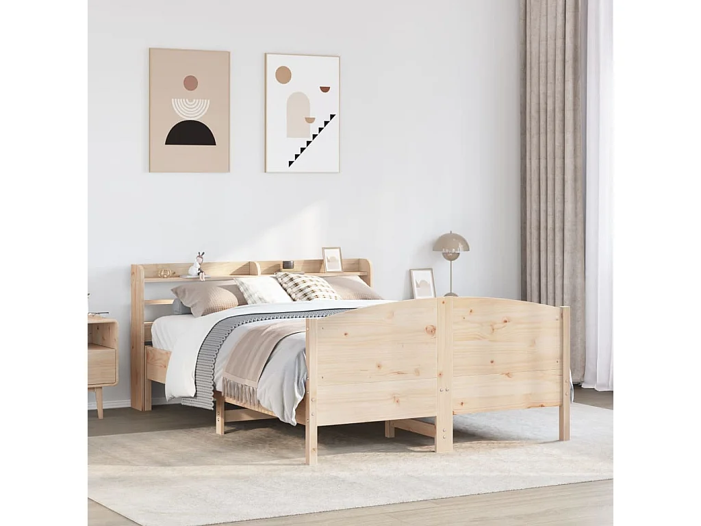 Lit simple | Lit adulte, enfant | Cadre de lit 120x190 cm bois de pin massif
