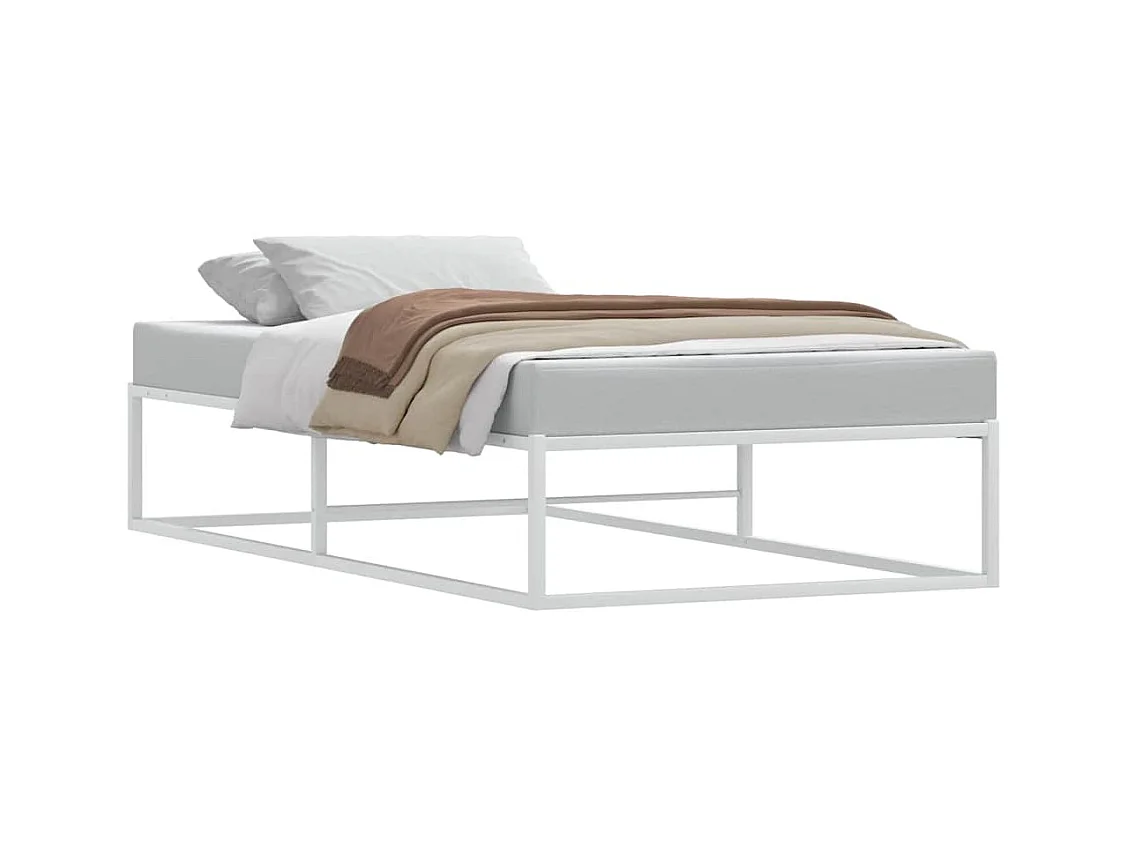 Letto per adulti | Letto singolo | Giroletto senza Materasso Bianco 100x200 cm in Metallo