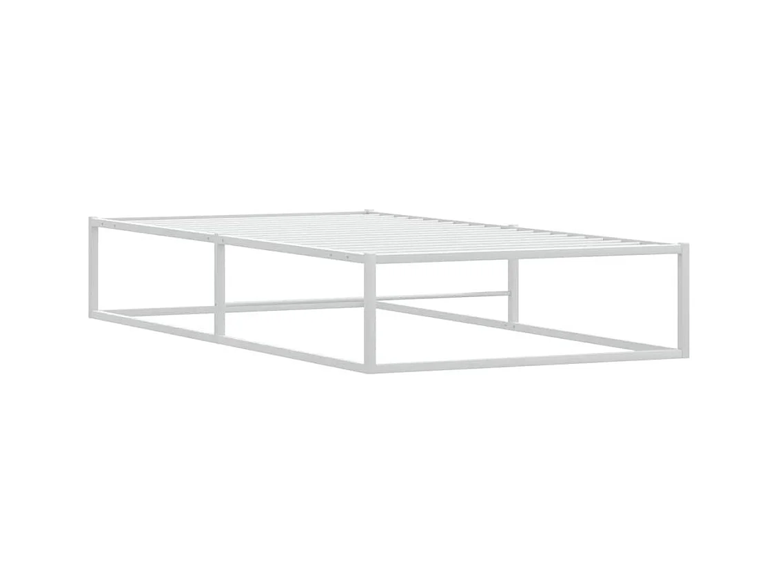 Letto per adulti | Letto singolo | Giroletto senza Materasso Bianco 100x200 cm in Metallo