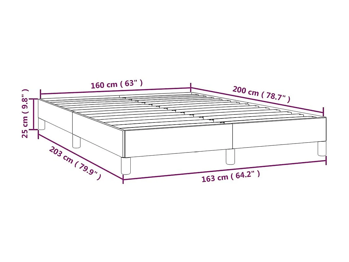 Lit double | Lit adulte | Cadre de lit gris foncé 160x200 cm velours