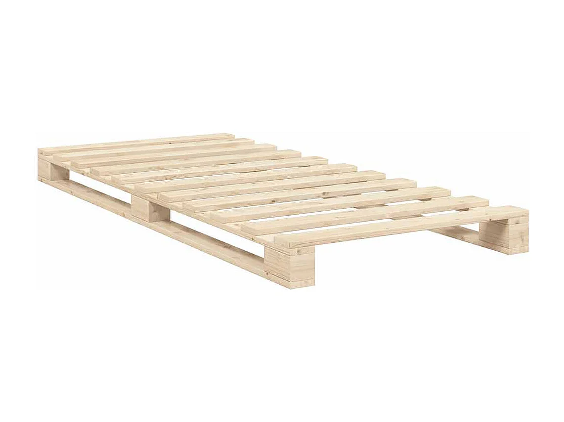 Lit simple | Lit adulte, enfant | Cadre de lit avec tête de lit 90x200cm bois massif