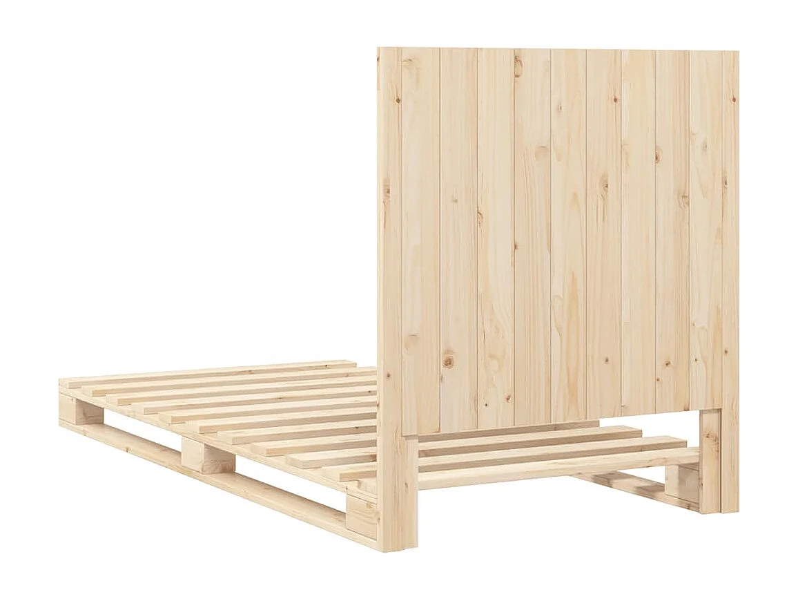 Lit simple | Lit adulte, enfant | Cadre de lit avec tête de lit 90x200cm bois massif