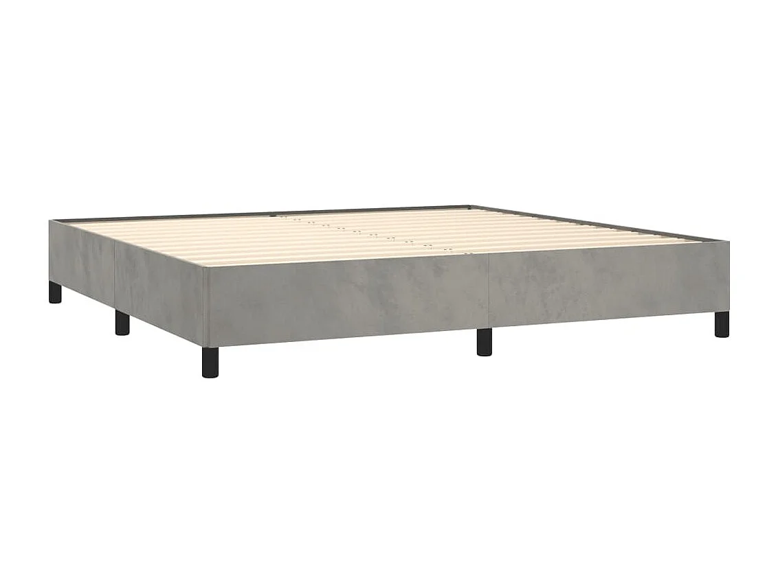 Lit double | Lit adulte | Cadre de lit gris clair 200x200 cm velours