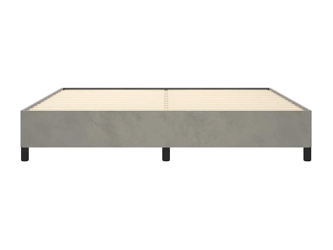 Lit double | Lit adulte | Cadre de lit gris clair 200x200 cm velours