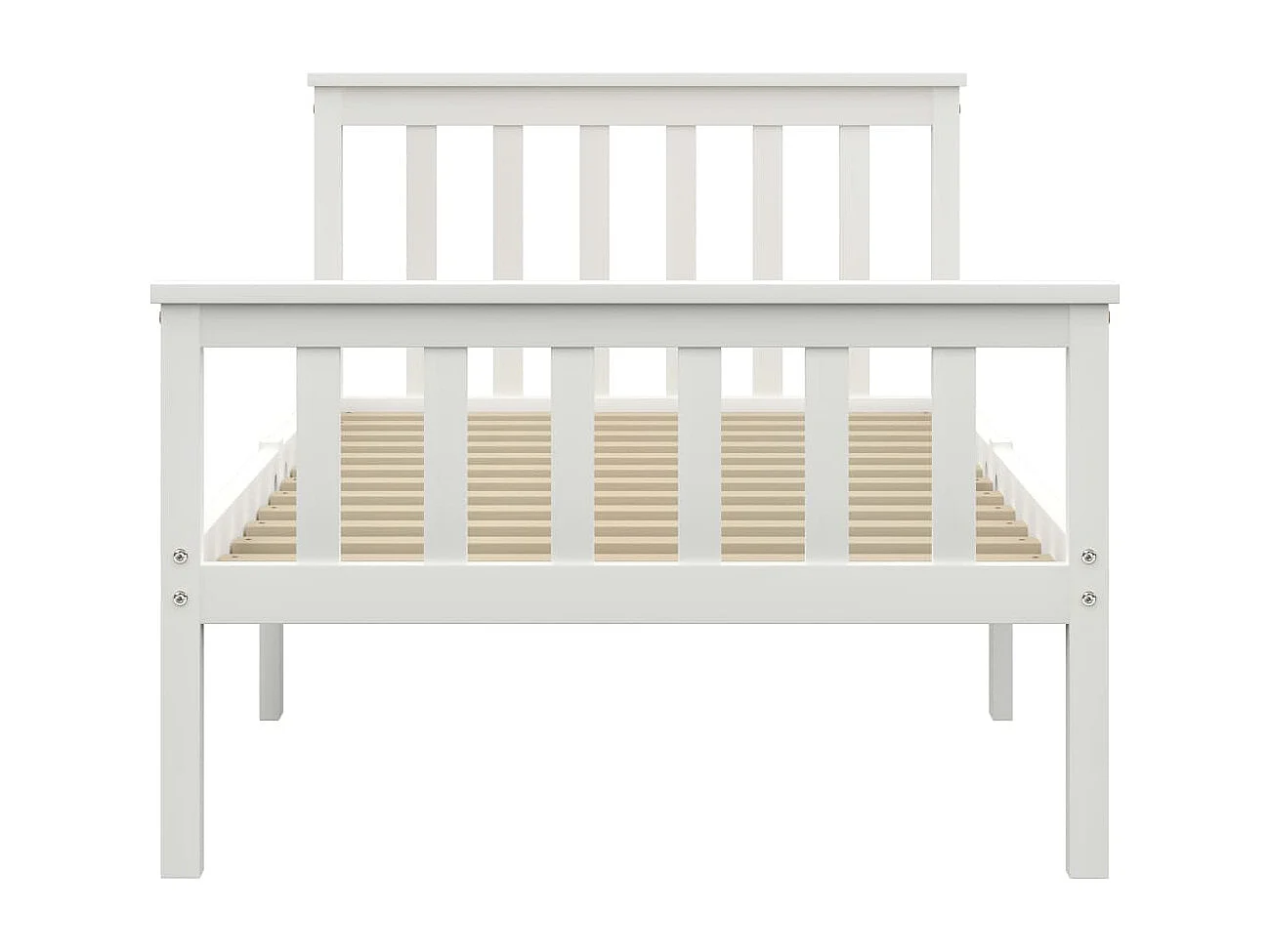 Lit simple | Lit adulte, enfant | Cadre de lit blanc bois de pin massif 100x200 cm
