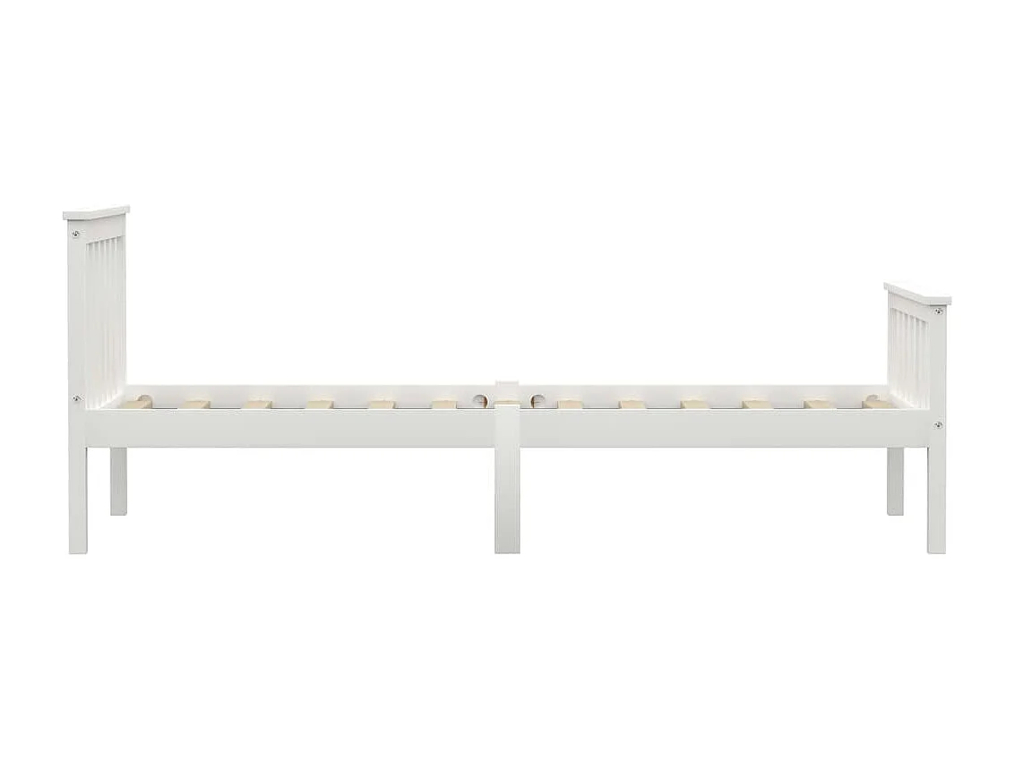 Lit simple | Lit adulte, enfant | Cadre de lit blanc bois de pin massif 100x200 cm