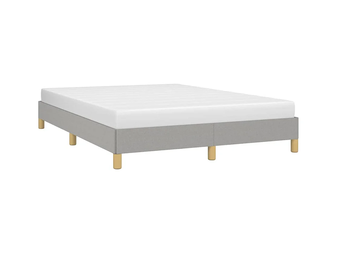 Lit double | Lit adulte | Cadre de lit gris clair 140x190 cm tissu