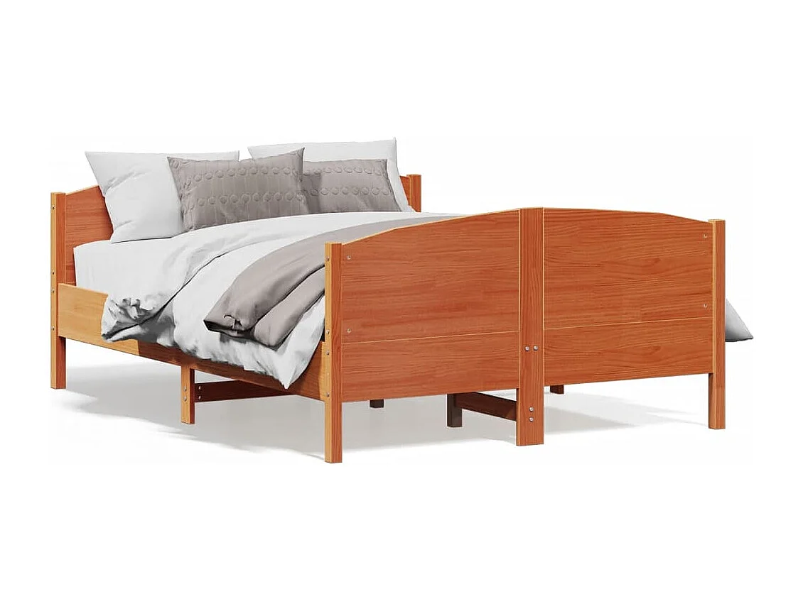 Lit double | Lit adulte | Cadre de lit cire marron 160x200cm bois pin massif