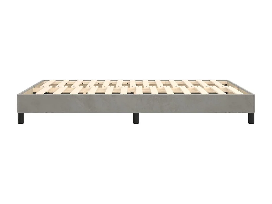 Lit double | Lit adulte | Cadre de lit gris clair 140x200 cm velours