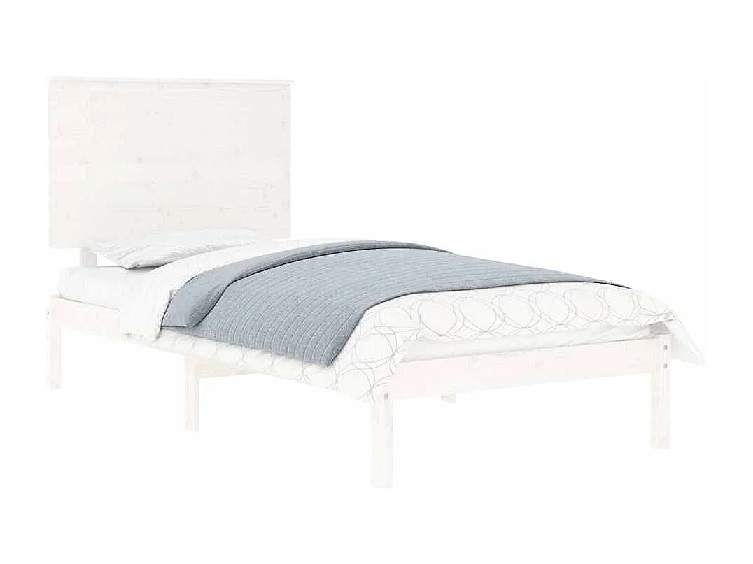 Lit simple | Lit adulte, enfant | Cadre de lit blanc 100x200 cm bois de pin massif