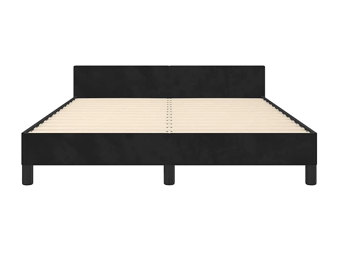 Lit double | Lit adulte | Cadre de lit noir 140x200 cm velours