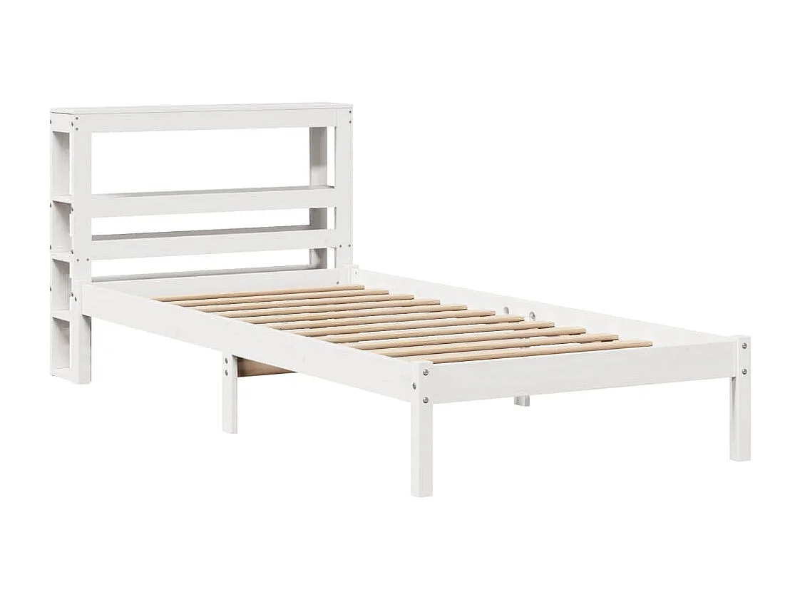 Lit simple | Lit adulte, enfant | Cadre de lit blanc 90x200 cm bois de pin massif