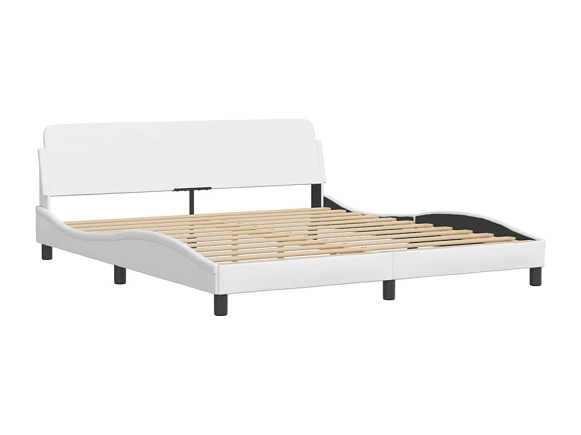 Bedframe | Tweepersoonsbed zonder matras "Zadar" kunstleer wit 180x200 cm