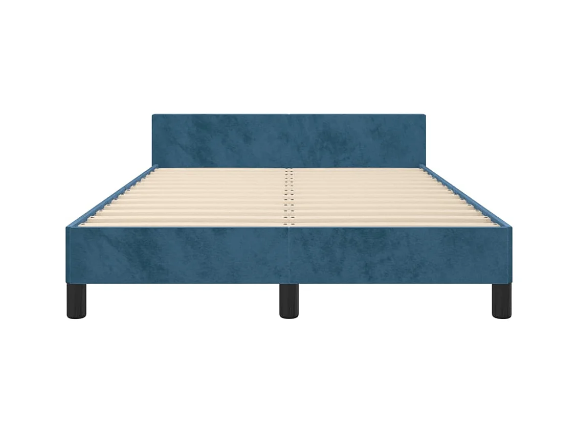 Lit simple | Lit adulte, enfant | Cadre de lit bleu foncé 120x190 cm velours