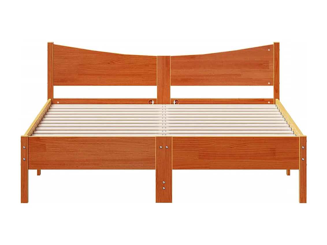 Lit double | Lit adulte | Cadre de lit cire marron 150x200cm bois pin massif