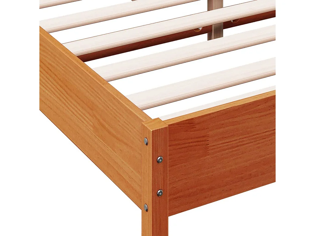 Lit double | Lit adulte | Cadre de lit cire marron 150x200cm bois pin massif