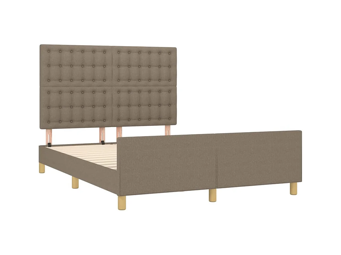 Lit double | Lit adulte | Cadre de lit taupe 140x190 cm tissu