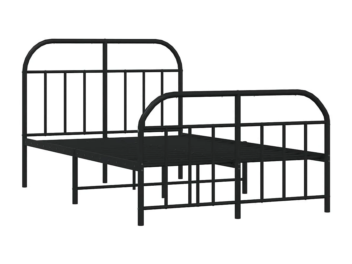 Lit simple | Lit adulte, enfant | Cadre de lit métal avec pied de lit noir 120x200cm
