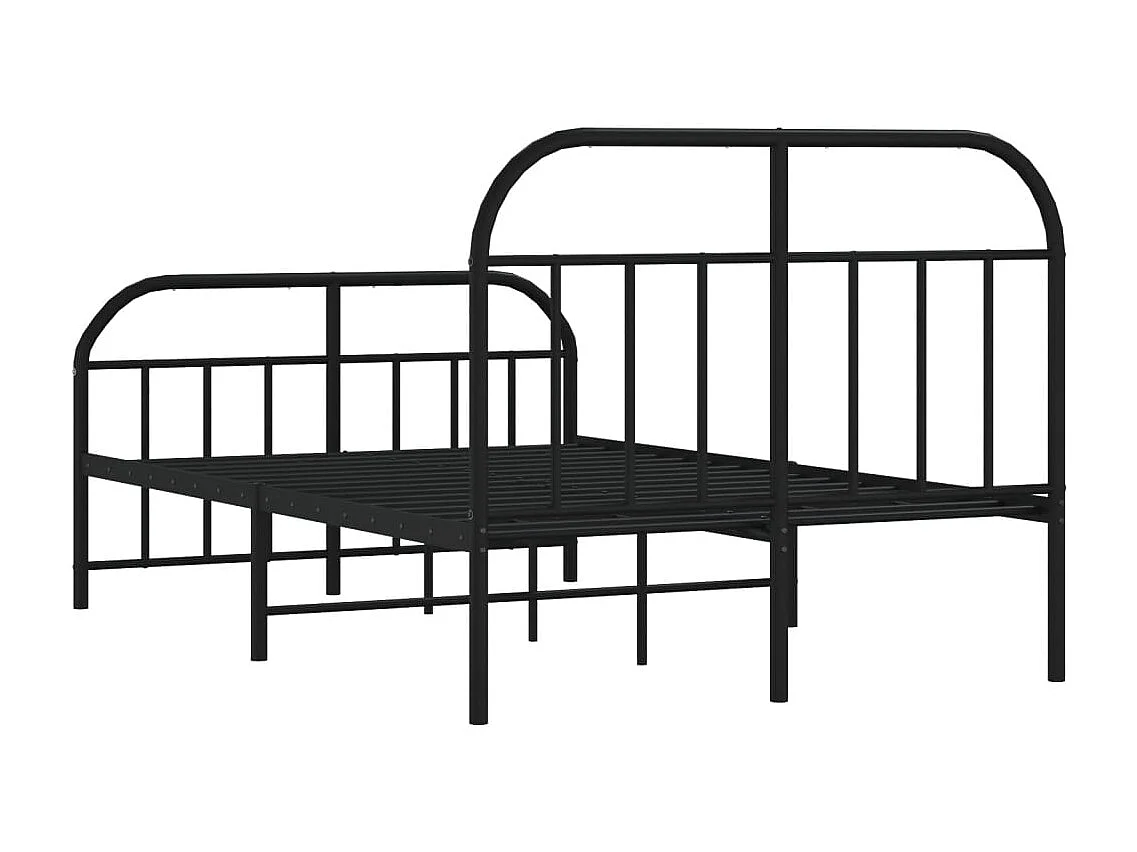 Lit simple | Lit adulte, enfant | Cadre de lit métal avec pied de lit noir 120x200cm