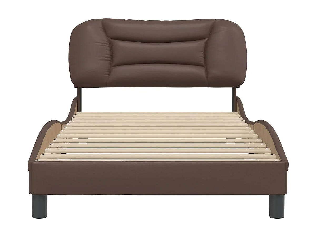 Lit simple | Lit adulte, enfant | Cadre de lit marron 100x200 cm similicuir