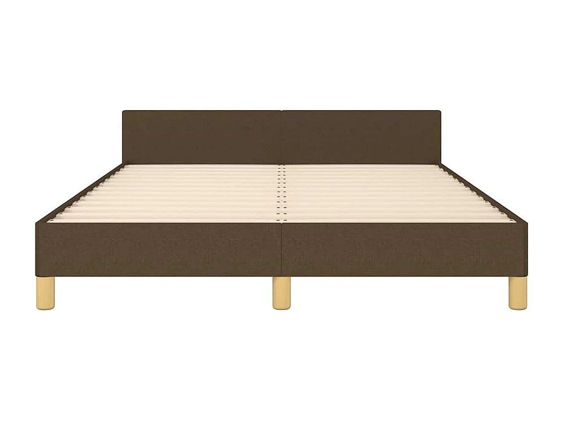 Lit double | Lit adulte | Cadre de lit marron foncé 140x190 cm tissu