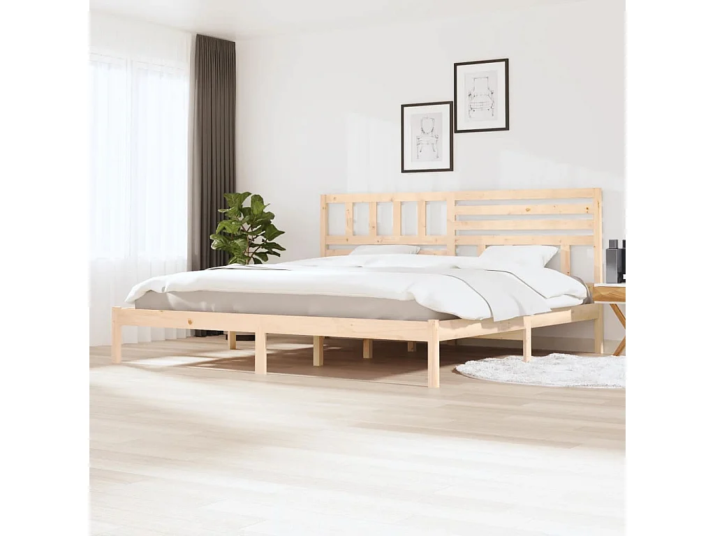 Lit double | Lit adulte | Cadre de lit bois massif de pin 200x200 cm