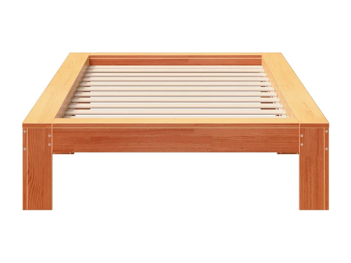 Lit simple | Lit adulte, enfant | Cadre de lit cire marron 75x190 cm bois pin massif