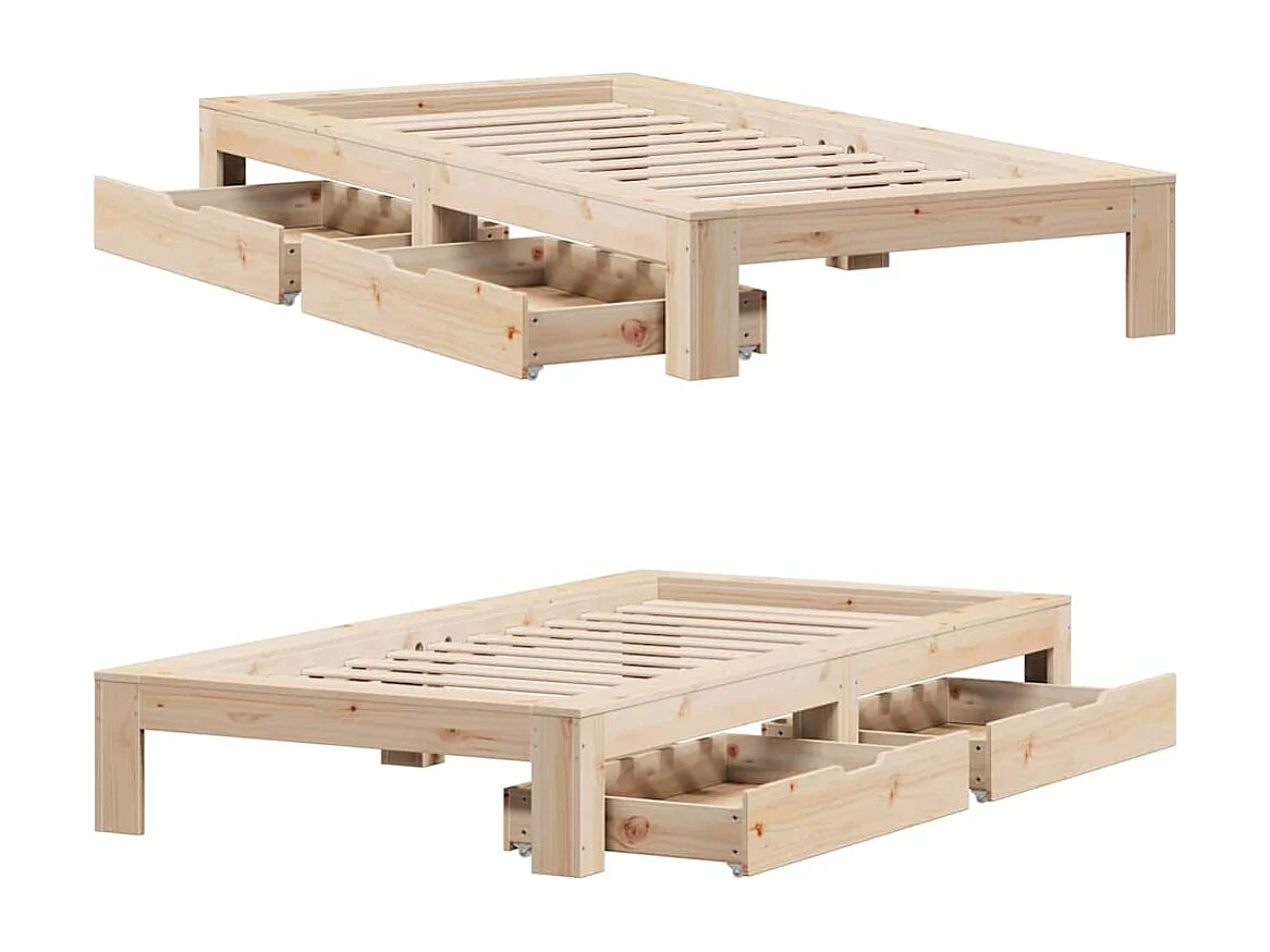 Lit simple | Lit adulte, enfant | Cadre de lit 100x200 cm bois massif de pin