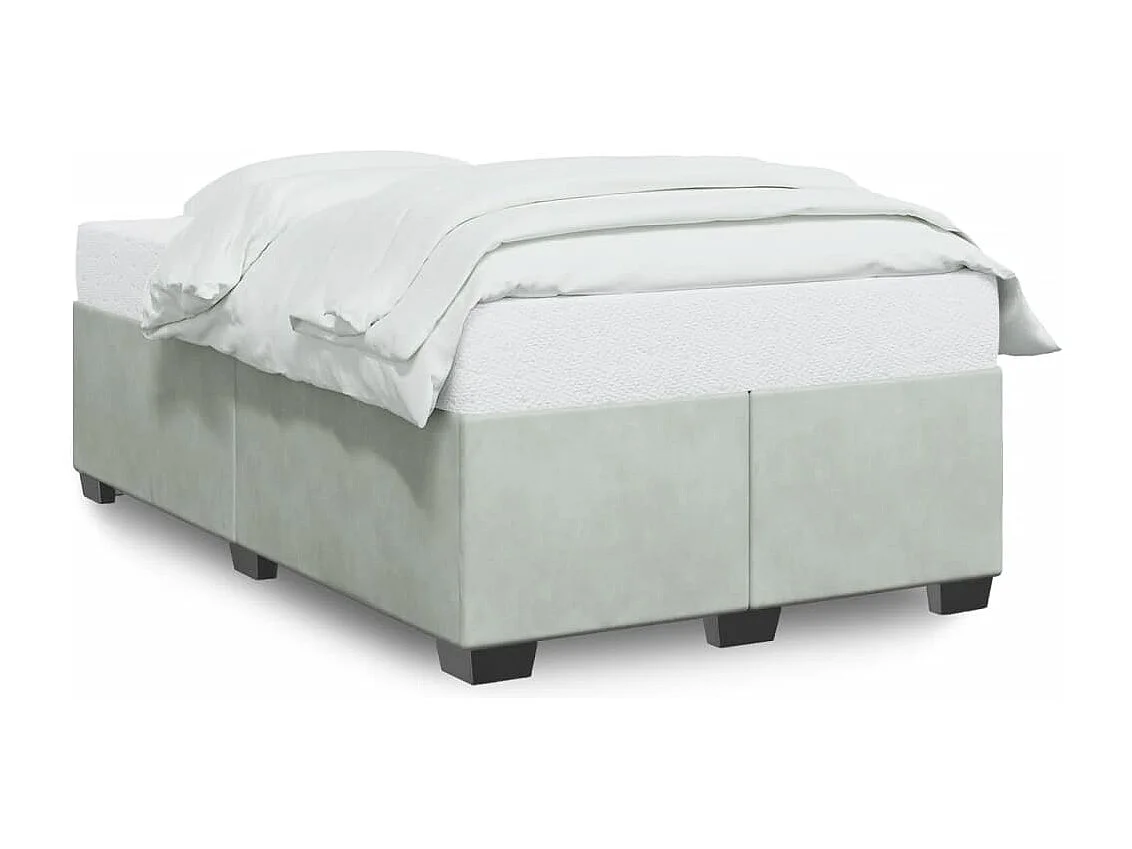 Lit simple | Lit adulte, enfant | Cadre de lit gris clair 120x190 cm velours