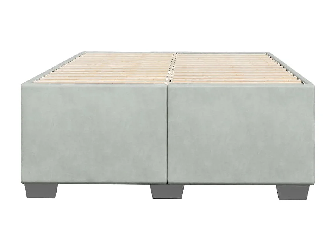 Lit simple | Lit adulte, enfant | Cadre de lit gris clair 120x190 cm velours