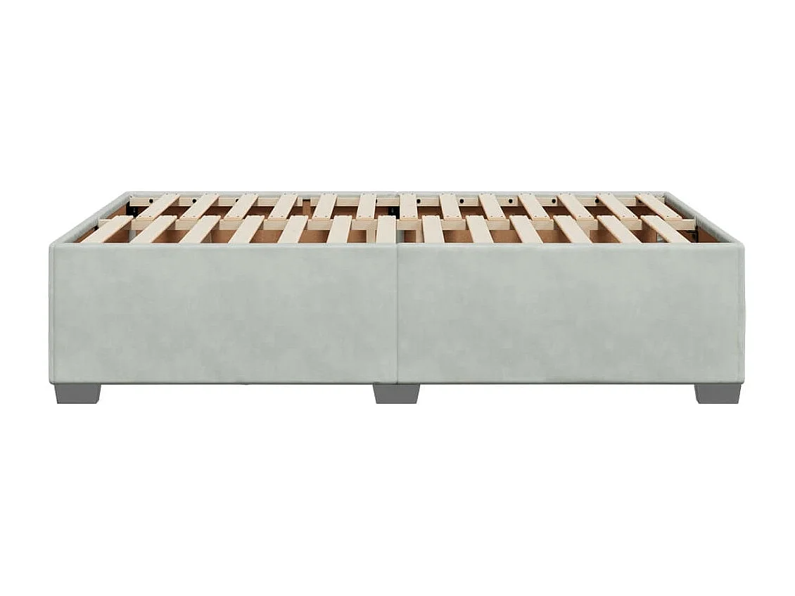 Lit simple | Lit adulte, enfant | Cadre de lit gris clair 120x190 cm velours