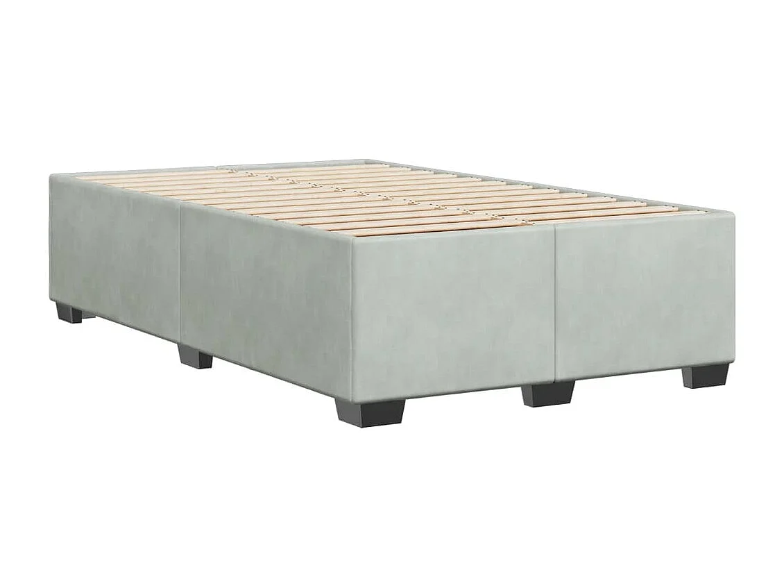 Lit simple | Lit adulte, enfant | Cadre de lit gris clair 120x190 cm velours