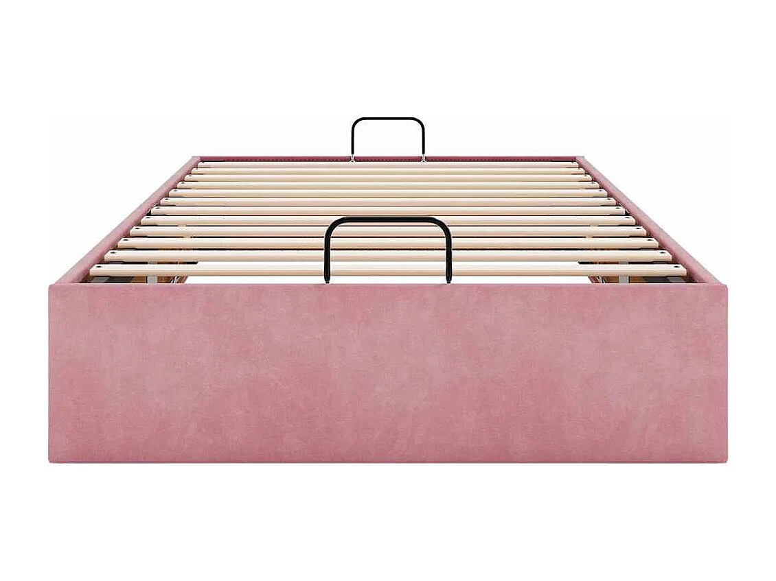 Lit simple | Lit adulte, enfant | Cadre de lit ottoman rose 90x200 cm velours