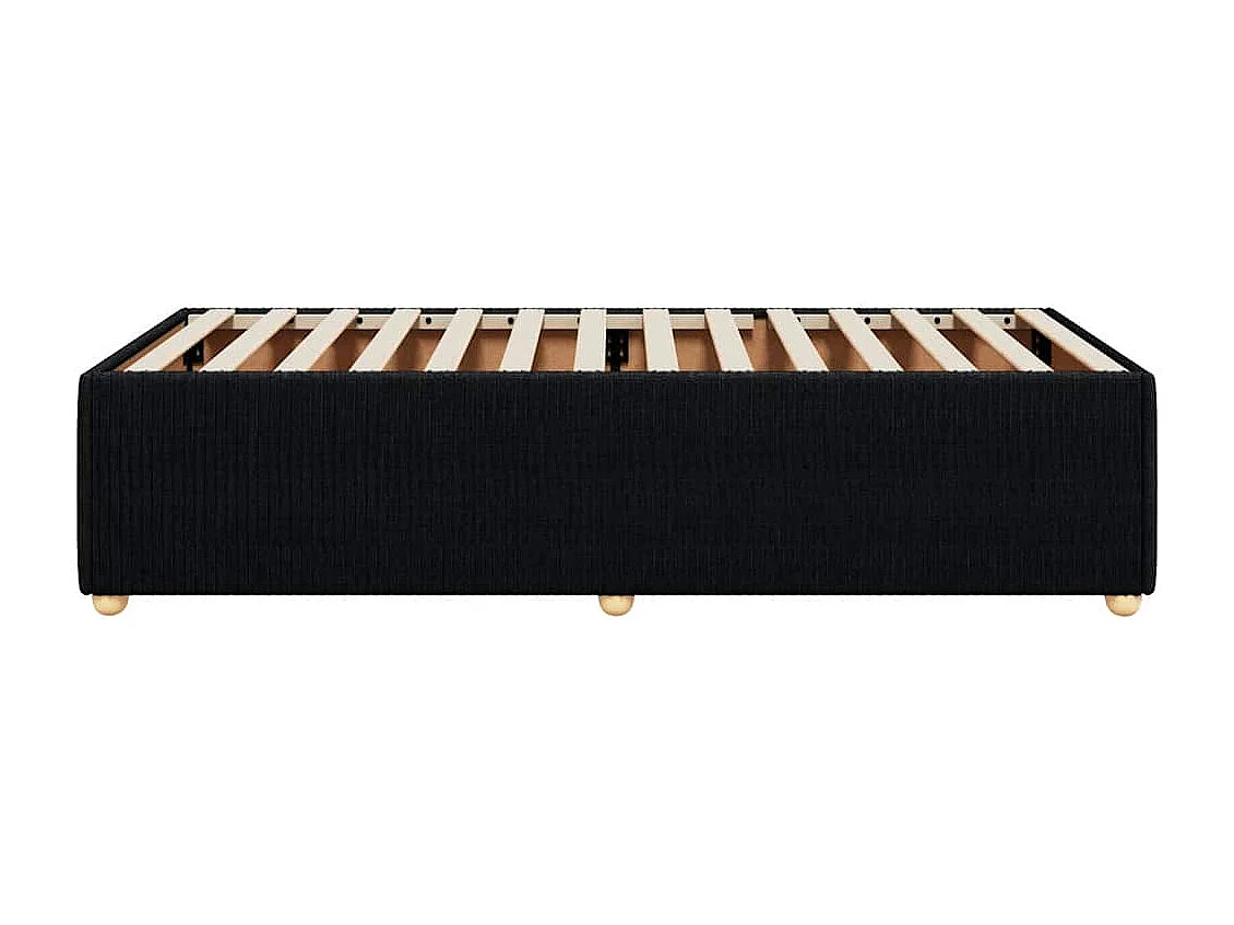 Letto per adulti | Letto singolo | Giroletto senza Materasso Nero 90x190 cm in Tessuto