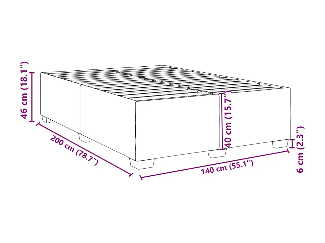 Letto per adulti | Letto matrimoniale | Giroletto Bianco 140x200 cm in Similpelle