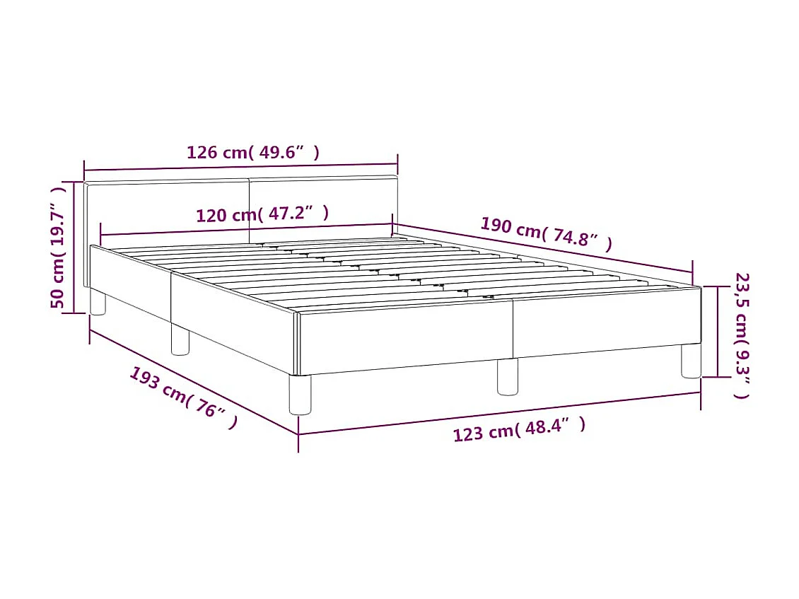 Letto per adulti | Letto singolo | Giroletto senza Materasso Crema 120x190 cm Similpelle