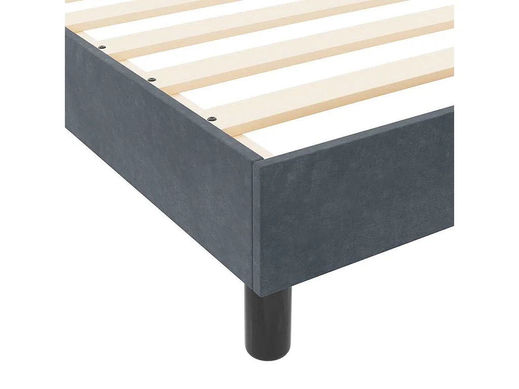 Lit simple | Lit adulte, enfant | Cadre de lit avec tête de lit Gris foncé 80x200 cm Velours