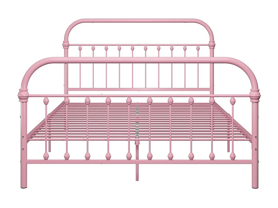 Lit double | Lit adulte | Cadre de lit rose métal 140x200 cm