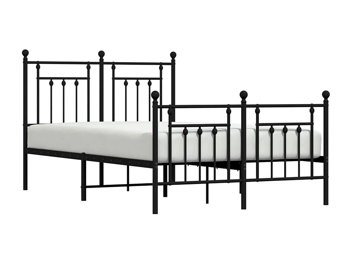 Lit simple | Lit adulte, enfant | Cadre de lit métal avec pied de lit noir 120x190cm