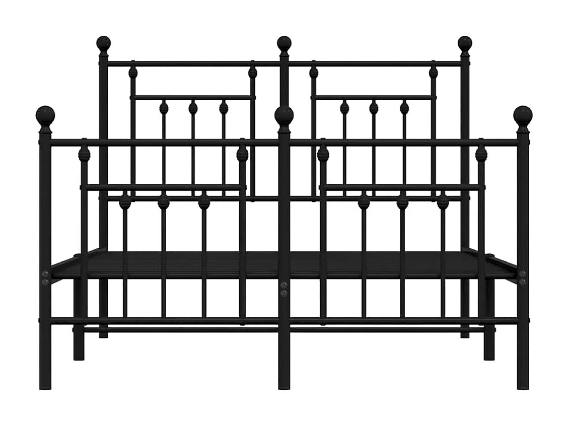 Lit simple | Lit adulte, enfant | Cadre de lit métal avec pied de lit noir 120x190cm