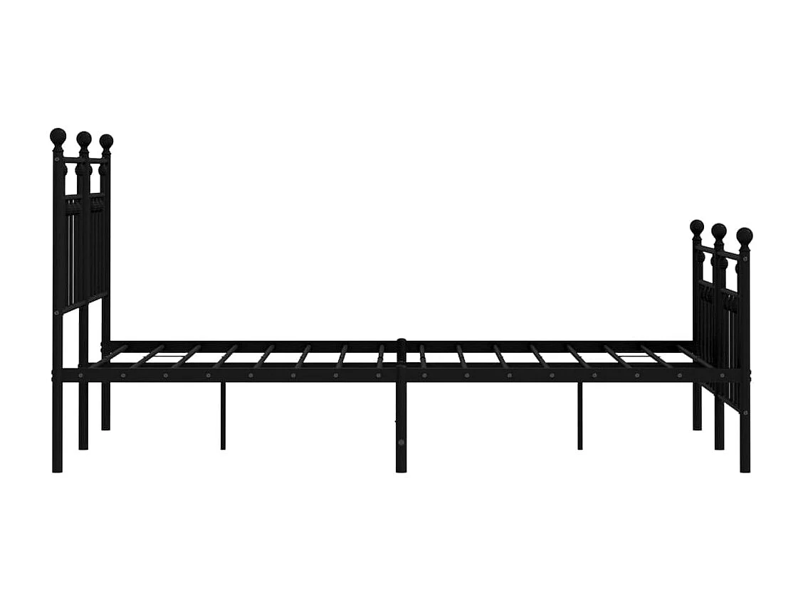 Lit simple | Lit adulte, enfant | Cadre de lit métal avec pied de lit noir 120x190cm