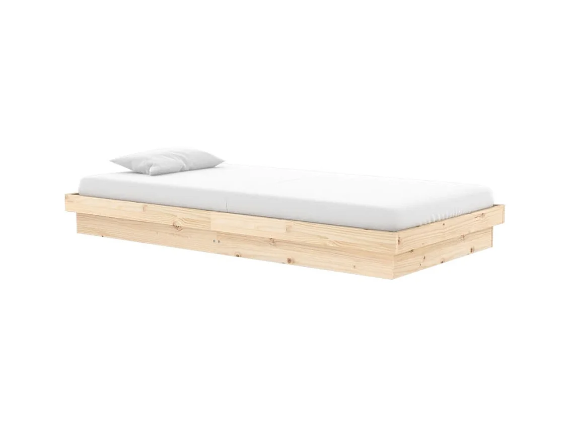 Letto per adulti | Letto singolo | Giroletto in Legno Massello 90x200 cm