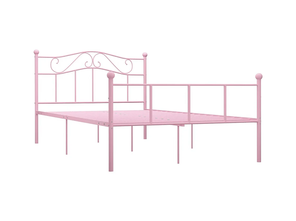 Lit double | Lit adulte | Cadre de lit rose métal 160x200 cm