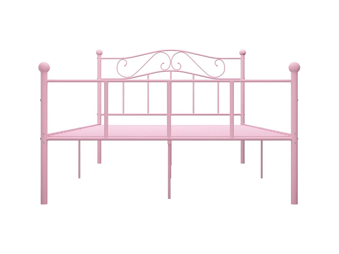 Lit double | Lit adulte | Cadre de lit rose métal 160x200 cm