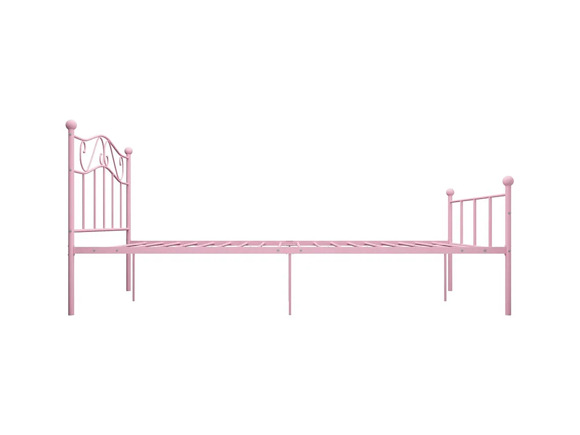 Lit double | Lit adulte | Cadre de lit rose métal 160x200 cm