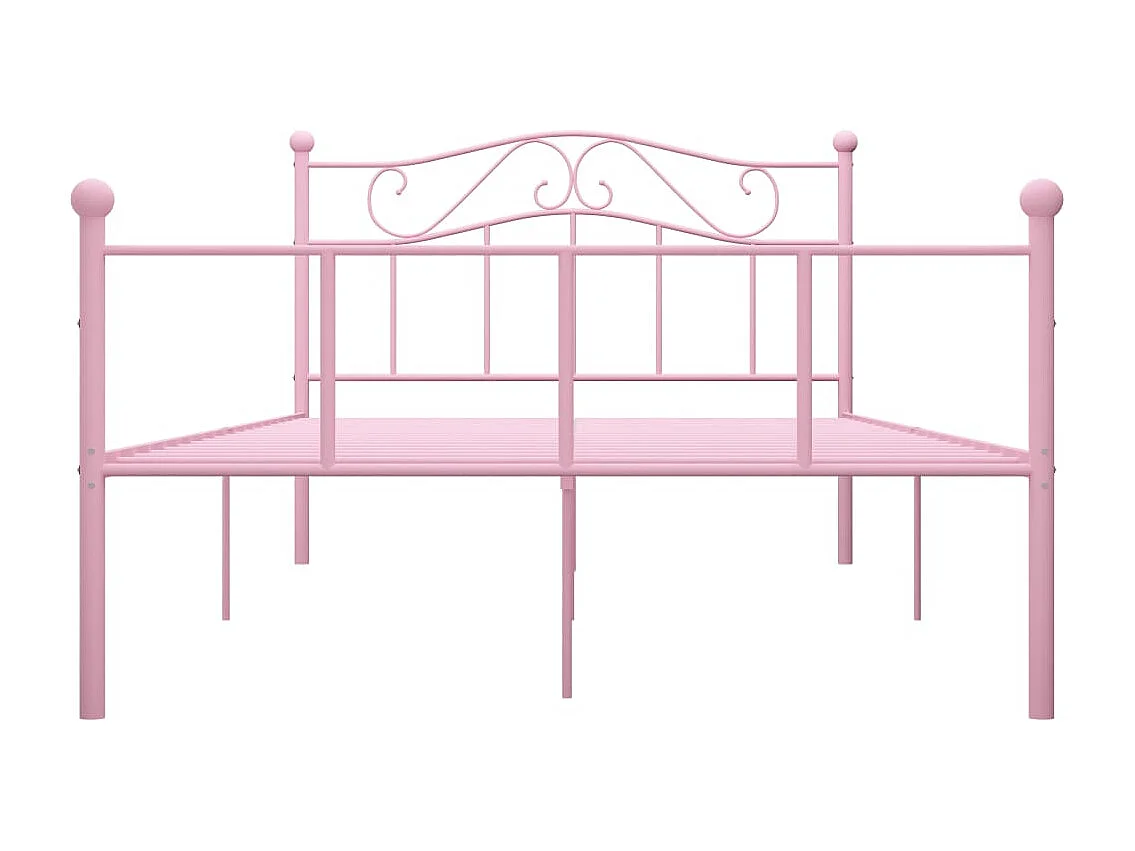 Lit double | Lit adulte | Cadre de lit rose métal 160x200 cm