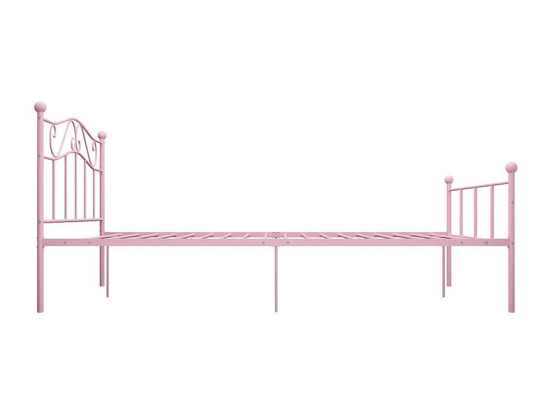 Lit double | Lit adulte | Cadre de lit rose métal 160x200 cm